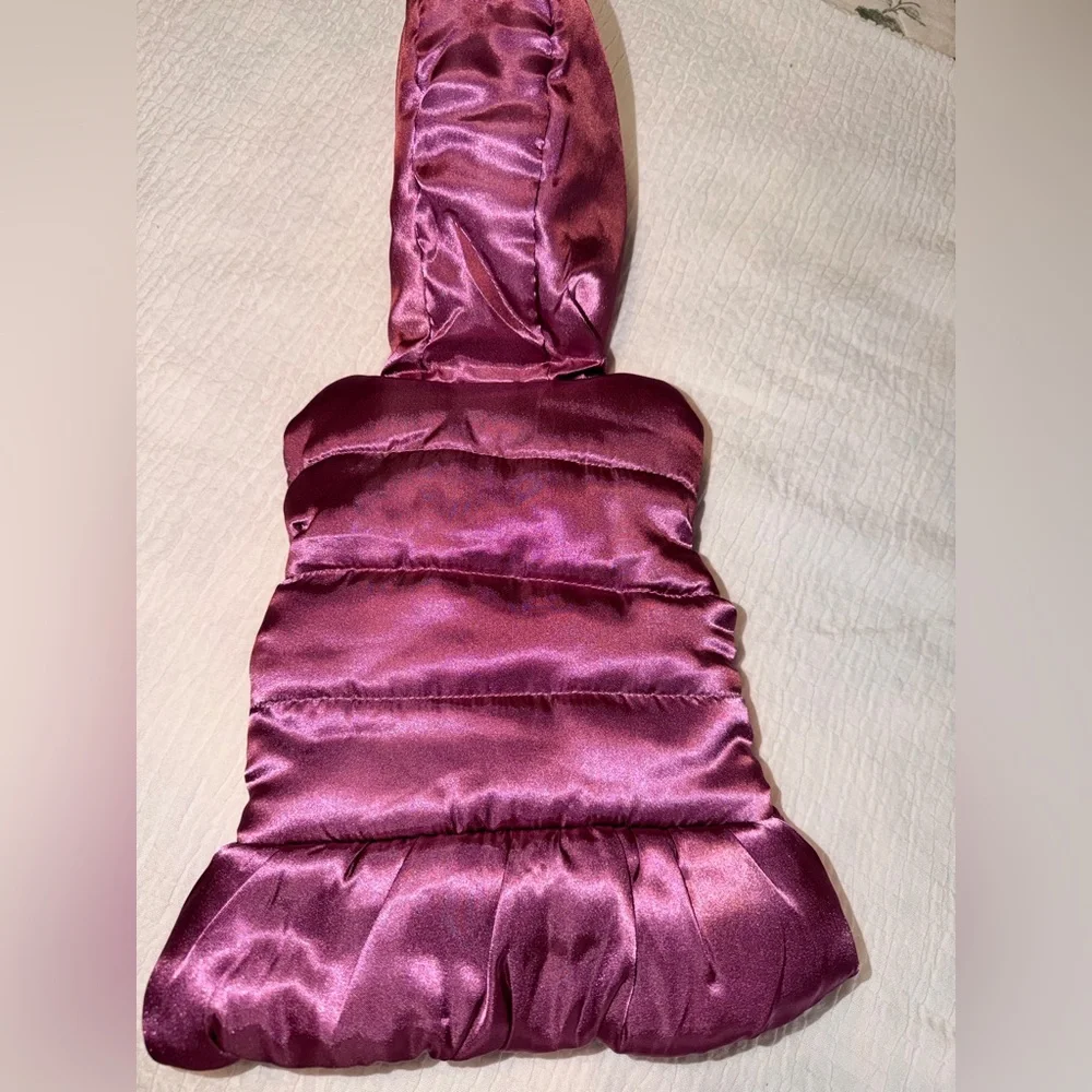 Little Lass Pink Hooded Vest with Bow Accents